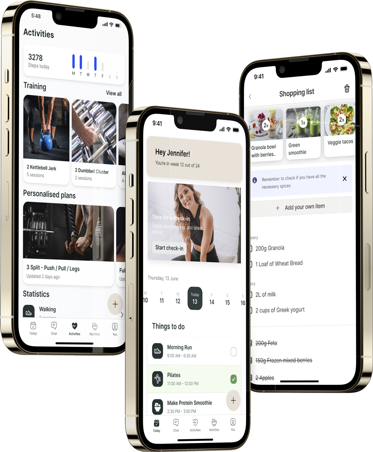A mockup of the coaching app showcasing the features.
