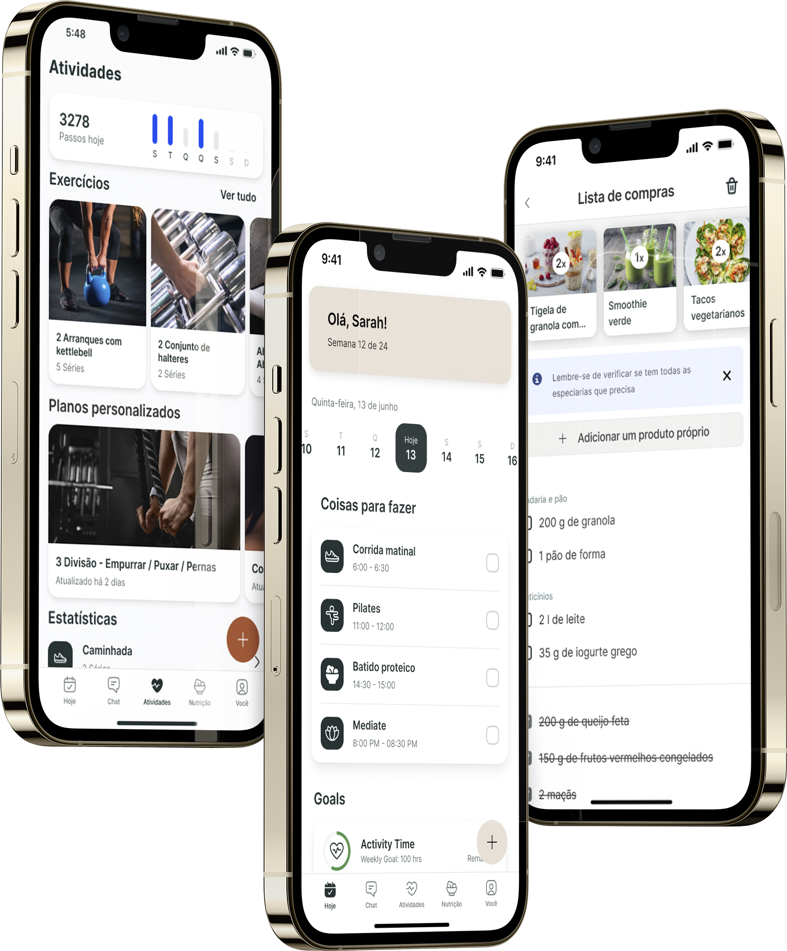 A mockup of the coaching app showcasing the features.